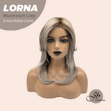 JBEXTENSION 18 Inches Mushroom Grey Curly Pre-Cut Snowflake Lace Frontlace Glueless Wig LORNA MUSHROOM GREY【PERMATEASE】【BENDY EAR TABS】