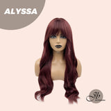 JBEXTENSION 25 Inches Red Curly Fashion Wig With Full Bangs ALYSSA