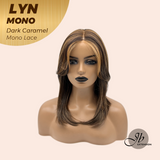JBEXTENSION LYN DARK MONO Partial Monofilament Wig 17 Inches Dark Caramel Partial Mono Lace Glueless Wig LYN MONO DARK CARAMEL【BENDY EAR TABS】