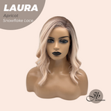 JBEXTENSION 14 Inches Apricot Pre-Cut Side Part Snowflake Lace Frontlace Glueless Wig LAURA SNOWFLAKE APRICOT【BENDY EAR TABS】