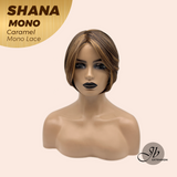 JBEXTENSION SHANA MONO Monofilament Handmade Wig 6X5 Full Monofilament Hand Tied Top Wig 10 Inches Caramel Mono Lace Handmade Futura Fiber Wig With Anti-slip Silicone Strips Glueless Wig SHANA MONO CARAMEL【BENDY EAR TABS】