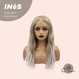 JBEXTENSION 22 Inches Peach Blonde Body Wave Pre-Cut Free Part Frontlae Glueless Wig INéS