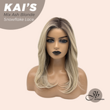 JBEXTENSION 18 Inches Mix Ash Blonde Pre-Cut Snowflake Lace Frontlace Glueless Wig KAI'S MIX ASH BLONDE【PERMATEASE】【BENDY EAR TABS】