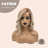 JBEXTENSION 12 Inches Blonde Curly Pre-Cut Side Part Snowflake Lace Frontlace Glueless Wig FATIMA SNOWFLAKE【BENDY EAR TABS】- M/L