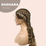 JBEXTENSION 35" Hand-Braided Synthetic Lace Front Box Braided Wigs with Baby Hair for Women D OUBLE Dutch Braids Black Lace Frontal Wigs for Women RASHANA