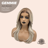JBEXTENSION 20 Inches Ash Blonde Pre-Cut Free Part Frontlace Glueless Wig GEMMIE ASH BLONDE
