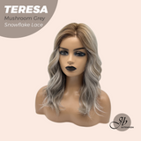 JBEXTENSION 18 Inches Mushroom Grey Pre-Cut Snowflake Lace Frontlace Glueless Wig TERESA MUSHROOM GREY【PERMATEASE】【BENDY EAR TABS】