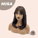 JBEXTENSION 16 Inches Cold Brown Wig With Bangs MISA