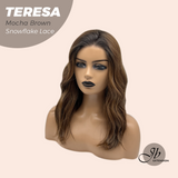 JBEXTENSION 18 Inches Mocha Brown Pre-Cut Snowflake Lace Frontlace Glueless Wig TERESA MOCHA BROWN【PERMATEASE】【BENDY EAR TABS】