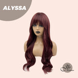 JBEXTENSION 25 Inches Red Curly Fashion Wig With Full Bangs ALYSSA