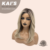 JBEXTENSION 18 Inches Mix Ash Blonde Pre-Cut Snowflake Lace Frontlace Glueless Wig KAI'S MIX ASH BLONDE【PERMATEASE】【BENDY EAR TABS】