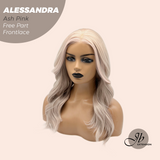 JBEXTENSION 20 Inches Ash Pink Curly Fiber X, Tangle Less Pre-Cut Free Part Frontlae Glueless Wig ALESSANDRA ASH PINK