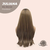 JBEXTENSION 26 Inches Wolf Cut Brown With Blonde Highlight Frontlace Glueless Wig JULIANA MIX BLONDE