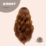 JBEXTENSION 24 Inches Copper Body Wave With Bangs Wig KIMMY COPPER