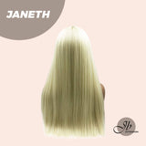 JBEXTENSION 22 Inches Light Blonde Straight Wig With Full Bangs JANETH