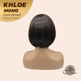 JBEXTENSION KHLOE MONO DARK BROWN Monofilament Handmade Wig 6X5 Full Monofilament Hand Tied Top Wig 12 Inches Bob Cut Dark Brown Mono Lace Handmade Futura Fiber Wig With Anti-slip Silicone Strips Glueless Wig KHLOE MONO DARK BROWN【BENDY EAR TABS】