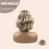 JBEXTENSION 10 Inches Caramel Blonde Pre-Cut Side Part Snowflake Lace Frontlace Glueless Wig MICHELLE CARAMEL BLONDE【BENDY EAR TABS】
