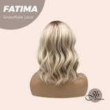 JBEXTENSION 12 Inches Blonde Curly Pre-Cut Side Part Snowflake Lace Frontlace Glueless Wig FATIMA SNOWFLAKE【BENDY EAR TABS】- M/L