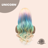 JBEXTENSION 26 Inches Curly Rainbow Color with Tinsel Halloween Style Headband Wig UNICORN