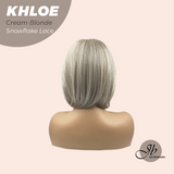 HOT OF SEASON - 12 Inches Bob Cut Cream Blonde Pre-Cut Snowflake Lace Frontlace Glueless Wig KHLOE CREAM BLONDE【PERMATEASE】【BENDY EAR TABS】