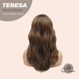 JBEXTENSION 18 Inches Mocha Brown Pre-Cut Snowflake Lace Frontlace Glueless Wig TERESA MOCHA BROWN【PERMATEASE】【BENDY EAR TABS】