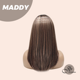 JBEXTENSION 18 Inches Ash Brown Women Fashion Full Machine Wig MADDY【PLUS PERMATEASE】【BENDY EAR TABS】