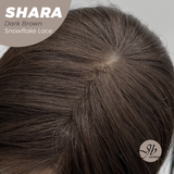 JBEXTENSION 17 Inches Curly Dark Brown Pre-Cut T Part Snowflake Lace Frontlace Glueless Wig SHARA DARK BROWN【BENDY EAR TABS】