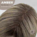 JBEXTENSION 21 Inches Straight Mix Blonde Pre-Cut T Part Snowflake Lace Frontlace Glueless Wig AMBER MIX BLONDE【BENDY EAR TABS】