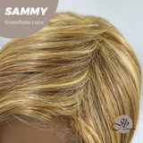 JBEXTENSION 15 Inches Honey Blonde Pre-Cut Snowflake Lace Frontlace Glueless Wig SAMMY【PERMATEASE】【BENDY EAR TABS】