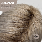 JBEXTENSION 18 Inches Mushroom Grey Curly Pre-Cut Snowflake Lace Frontlace Glueless Wig LORNA MUSHROOM GREY【PERMATEASE】【BENDY EAR TABS】