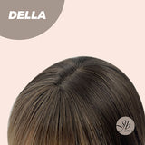 JBEXTENSION 25 Inches Balayage With Dark Root Curly Wig With Bangs DELLA