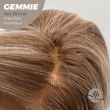 JBEXTENSION 20 Inches Ash Blonde Pre-Cut Free Part Frontlace Glueless Wig GEMMIE ASH BLONDE