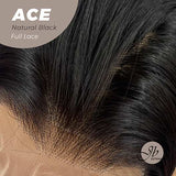 JBEXTENSION 28 Inches Natural Black Long Straight HD Transparent 360 Lace Front Wigs Pre-Plucked Hair Glueless 180% Density Full Lace Hair Glueless Wigs For Thinning Hair ACE NATURAL BLACK