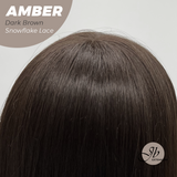 JBEXTENSION 21 Inches Straight Dark Brown Pre-Cut T Part Snowflake Lace Frontlace Glueless Wig AMBER DARK BROWN【BENDY EAR TABS】