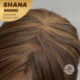 JBEXTENSION SHANA MONO Monofilament Handmade Wig 6X5 Full Monofilament Hand Tied Top Wig 10 Inches Caramel Mono Lace Handmade Futura Fiber Wig With Anti-slip Silicone Strips Glueless Wig SHANA MONO CARAMEL【BENDY EAR TABS】