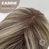 JBEXTENSION 11 Inches Short Hair Mix Blonde Pre-Cut T Part Snowflake Lace Frontlace Glueless Wig with Bangs CARRIE MIX BLONDE【BENDY EAR TABS】