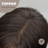 JBEXTENSION 28 Inches T Part Pre-Cut Frontlace Topper Clip in Synthetic Fiber Long Straight Topper Hair Piece Hair with Bangs for Women Clip in Top Crown Hair Clip on Toupee Hairpiece for Slight Hair Loss/Thinning Hair