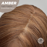 JBEXTENSION 21 Inches Straight Light Copper Pre-Cut T Part Snowflake Lace Frontlace Glueless Wig AMBER LIGHT COPPER【BENDY EAR TABS】