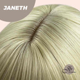 JBEXTENSION 22 Inches Light Blonde Straight Wig With Full Bangs JANETH