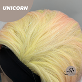 JBEXTENSION 26 Inches Curly Rainbow Color with Tinsel Halloween Style Headband Wig UNICORN