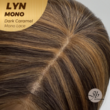 JBEXTENSION LYN DARK MONO Partial Monofilament Wig 17 Inches Dark Caramel Partial Mono Lace Glueless Wig LYN MONO DARK CARAMEL【BENDY EAR TABS】
