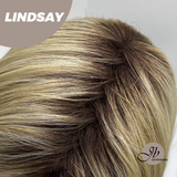 JBEXTENSION 18 Inches Curly Blonde Women Fashion Full Machine Wig LINDSAY【PLUS PERMATEASE】【BENDY EAR TABS】
