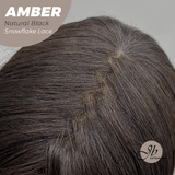 JBEXTENSION 21 Inches Straight Natural Black Pre-Cut T Part Snowflake Lace Frontlace Glueless Wig AMBER NATURAL BLACK【BENDY EAR TABS】