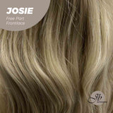 JBEXTENSION Peluca con malla frontal rubia con onda de raíz oscura de 26 pulgadas. Peluca frontal de encaje transparente prearrancada 6*14 HD JOSIE