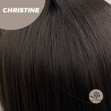 JBEXTENSION 17 Inches Tea Black Darkest Brown Straight Wig CHRISTINE