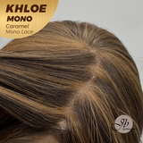 JBEXTENSION KHLOE MONO CARAMEL Monofilament Handmade Wig 6X5 Full Monofilament Hand Tied Top Wig 12 Inches Bob Cut Caramel Mono Lace Handmade Futura Fiber Wig With Anti-slip Silicone Strips Glueless Wig KHLOE MONO CARAMEL【BENDY EAR TABS】