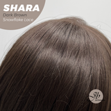JBEXTENSION 17 Inches Curly Dark Brown Pre-Cut T Part Snowflake Lace Frontlace Glueless Wig SHARA DARK BROWN【BENDY EAR TABS】