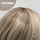 JBEXTENSION 12 Inches Blonde Curly Pre-Cut Side Part Snowflake Lace Frontlace Glueless Wig FATIMA SNOWFLAKE【BENDY EAR TABS】- M/L