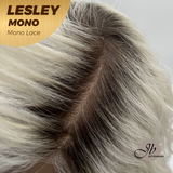 JBEXTENSION LESLEY MONO Monofilament Handmade Wig 6X5 Full Monofilament Hand Tied Top Wig 10 Inches Silver Curly Mono Lace Wig With Anti-slip Silicone Strips Glueless Wig LESLEY MONO【BENDY EAR TABS】