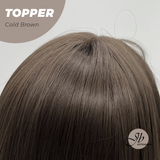 JBEXTENSION 28 Inches T Part Pre-Cut Frontlace Topper Clip in Synthetic Fiber Long Straight Topper Hair Piece Hair with Bangs for Women Clip in Top Crown Hair Clip on Toupee Hairpiece for Slight Hair Loss/Thinning Hair